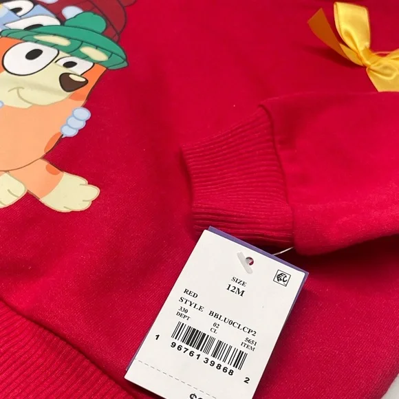 Bluey Red Baby Sweatshirt and matching pants (bell bottoms) baby girl 12M - Picture 5 of 11